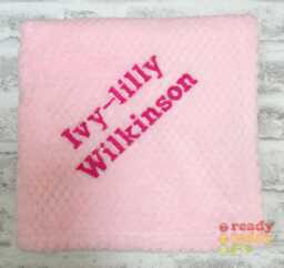 Personalised Newborn Baby Blankets/Wrap - Waffle Fabric 6 Colours Any Name Text Embroidered. Gift - thumbnail 1
