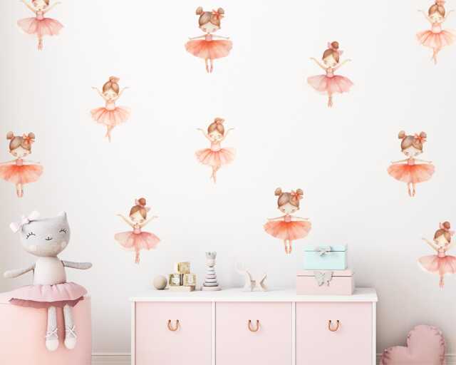 Watercolor Ballerina Wall Stickers Ballet Nursery Decor - image 1