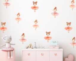 Watercolor Ballerina Wall Stickers Ballet Nursery Decor