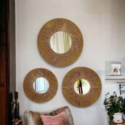 Jute Mirrors Set, Wall Hanging, Christmas, Nursery Decor, Housewarming Gift, Entryway, Boho Style, Home Decoration, Christmas Gift - thumbnail 1