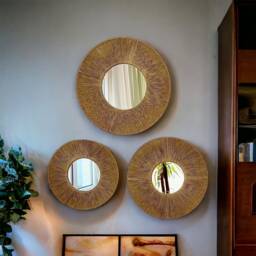Jute Mirrors Set, Wall Hanging, Christmas, Nursery Decor, Housewarming Gift, Entryway, Boho Style, Home Decoration, Christmas Gift - thumbnail 3