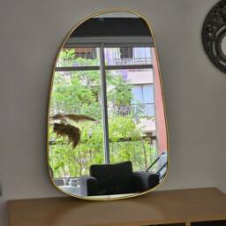 Moroccan Handmade Brass Wall Mirror - thumbnail 4