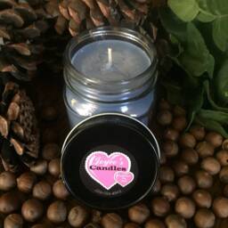 Waterfall Mist, Hand Made, Poured, All Natural, 100% Soy Candle in 8 Oz. Mason Canning Jar With Black Rustic Lid - thumbnail 3