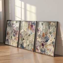 Abstract Floral Wall Art Set Of 3, Brushstroke Flower Prints, Modern Impressionist Botanical Posters For Living Room Or Bedroom Decor - thumbnail 2