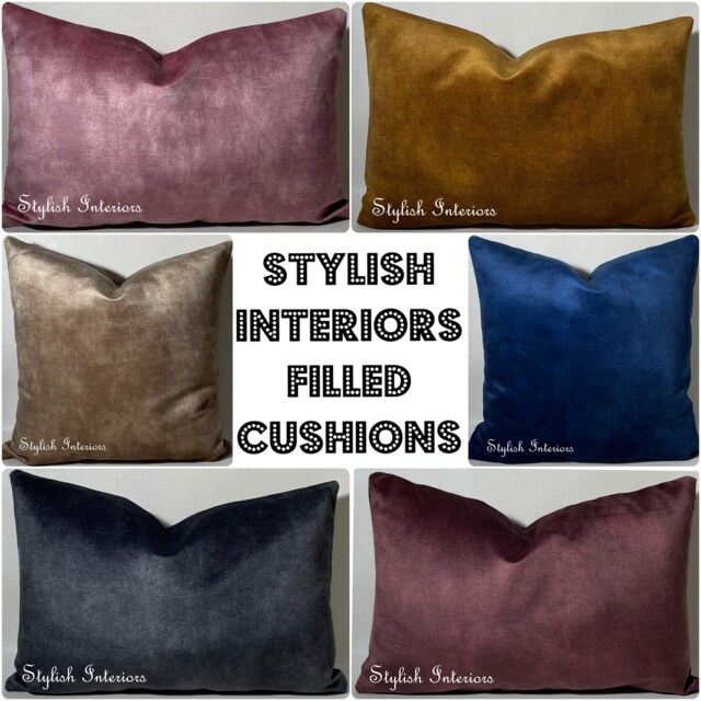 High Quality Handmade Soft Coniston Plush Velvet Reversible Cushions With Pad Insert - image 1