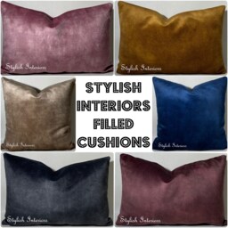 High Quality Handmade Soft Coniston Plush Velvet Reversible Cushions With Pad Insert - thumbnail 1