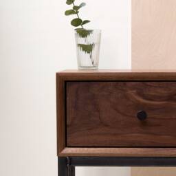 Konk ??? Wallark Cupboard Side Table Bespoke Sizes Available Solid Wood & Steel Bedside Table, Industrial End With Storage - thumbnail 4