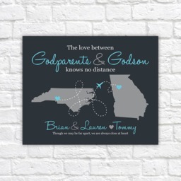 Godparent To Godchild Long Distance Map Art Print - thumbnail 4