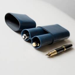 Pen Case For Montblanc Fountain Pen, Leather 2 Pen Case, Fountain Holder, Luxury Sleeve Gift Lawyer, Leather Pouch Double - thumbnail 3