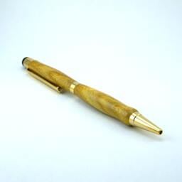 Slimline Style Twist Pen/Stylus With Gold Plated Hardware & Made Canary Wood