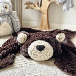 Chocolate Brown Bear Rug in Faux Fur For Forest Nursery - thumbnail 2