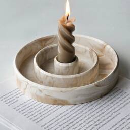 Round Candlestick Holder Palo Santo Handmade Taper Dinner Candles Chandelier - thumbnail 2