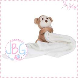 Personalised Monkey Comforter, Mumbles Comforter Blanket, Christening & New Baby Gift, Blanket - thumbnail 2