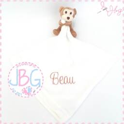 Personalised Monkey Comforter, Mumbles Comforter Blanket, Christening & New Baby Gift, Blanket - thumbnail 1