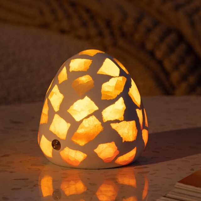Cordless Selenite Crystal Lamp - Rechargeable Calming Night Light - image 1