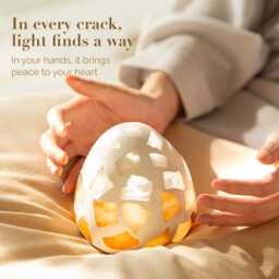 Cordless Selenite Crystal Lamp - Rechargeable Calming Night Light - thumbnail 3