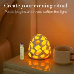 Cordless Selenite Crystal Lamp - Rechargeable Calming Night Light - thumbnail 2