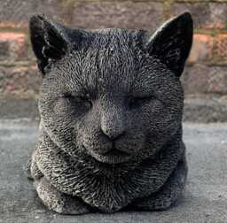 Garden Cat Figurine Concrete Kitten Sculpture Outdoor Kitty Statue Memorial Ornament Stone Pet Decoration Kitten Lover Gift Yard Art - thumbnail 1