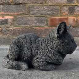 Garden Cat Figurine Concrete Kitten Sculpture Outdoor Kitty Statue Memorial Ornament Stone Pet Decoration Kitten Lover Gift Yard Art - thumbnail 2