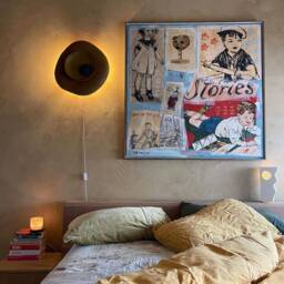 Wall Sconce Organic Lamp From Paper Mache - Italian Siena - thumbnail 2
