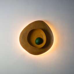 Wall Sconce Organic Lamp From Paper Mache - Italian Siena - thumbnail 1