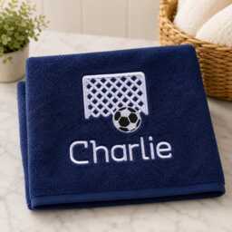 Embroidered Football Towel, Personalized Name Gift - thumbnail 1