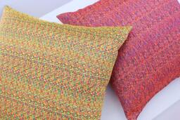 Tweed Pillow Cover - Pink & Yellow