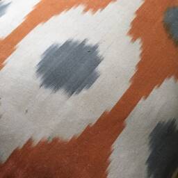 Orange Silk Ikat Pillowcase - Handwoven Uzbek Cushion Cover - thumbnail 3