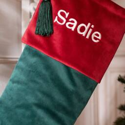 Velvet Christmas Stockings, Family Christmas Velvet Stockings - thumbnail 3
