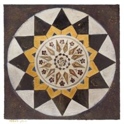 Abuhav Synagogue Mosaic Print - Zefat Israel, Gold & Silver - thumbnail 2