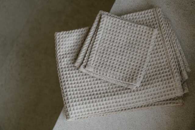 Natural Linen Waffle Towel Bath Body Hand Towel Home Spa Wellness Eco Gift - image 1