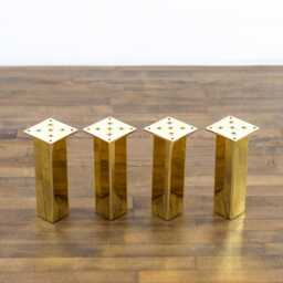 "Brass Sofa Legs - Furniture Coffee Table 16"" Minus Square Legs, Height 16""-20" - thumbnail 3