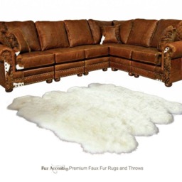 Plush Faux Sheepskin Area Rug - Multi Pelt Shag Throw, Handmade - thumbnail 2