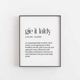 Scottish Wall Art, Gie It Laldy, Gallery Ideas, Scotland Words & Meanings, Print Dictionary Definition Prints, Poster Art - thumbnail 2