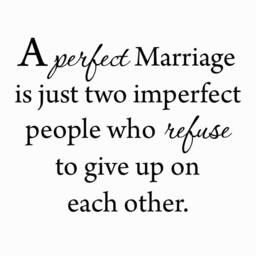 Newlywed Gift Headboard Wall Decal - A Perfect Marriage Is Just Two Imperfect People Who Refuse To Give Up On Each Other - Vwaq-1705 - thumbnail 2