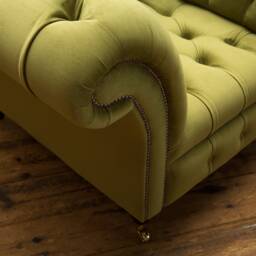 Handmade Pea Green Velvet Chesterfield Single Armchair - thumbnail 4
