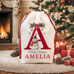 Premium Thick Santa Sack - Custom Canvas Personalised Christmas Present Gift Bag For Him Her Kids Adults Add Name Initial Xmas Stocking - thumbnail 3