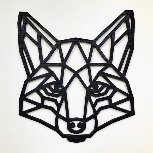 Geometric Fox Head - Wooden Wall Art Home Nursery - image 1