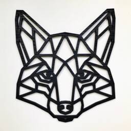 Geometric Fox Head - Wooden Wall Art Home Nursery - thumbnail 1