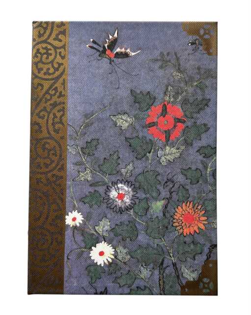 Business Card Album Holder, Oriental Wild Flowers, Desk Gift - image 1