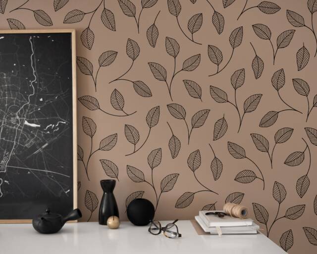 Boho Leaf Wall Decals - Modern Floral Stickers, Nursery Decor, Minimalist Scandinavian Farmhouse Decor - image 1