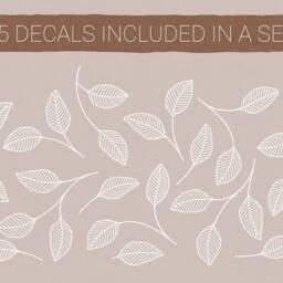 Boho Leaf Wall Decals - Modern Floral Stickers, Nursery Decor, Minimalist Scandinavian Farmhouse Decor - thumbnail 3