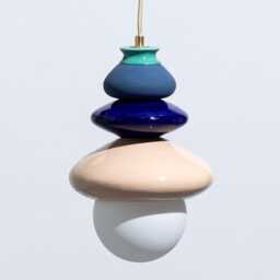 Pendant Ceramic Lamp, Hanging Lampshade, Handmade Design, Contemporary Artwork Creation, Unique Light Fixture Gift - thumbnail 3