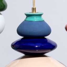 Pendant Ceramic Lamp, Hanging Lampshade, Handmade Design, Contemporary Artwork Creation, Unique Light Fixture Gift - thumbnail 2