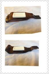 Brown Glass Beer Bottle Soap Dish Holder