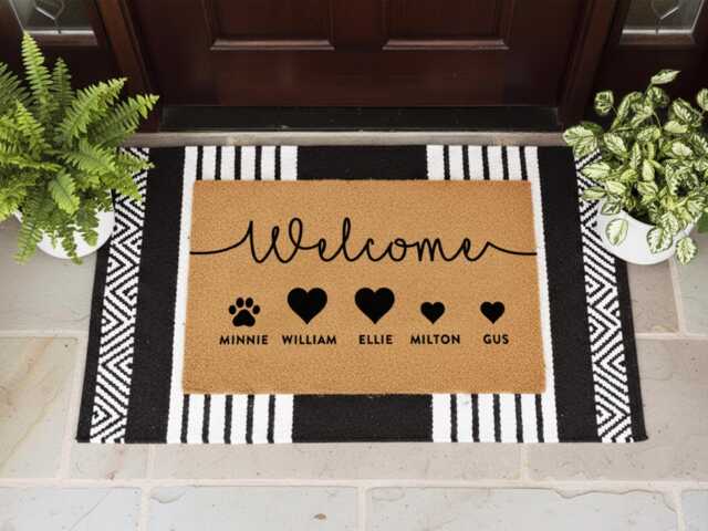 Customize This Family Doormat - Welcome To Our Home Door Mat Custom To You Entryway Or Porch Decor - image 1