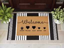 Customize This Family Doormat - Welcome To Our Home Door Mat Custom To You Entryway Or Porch Decor - thumbnail 1