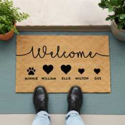 Customize This Family Doormat - Welcome To Our Home Door Mat Custom To You Entryway Or Porch Decor - thumbnail 3