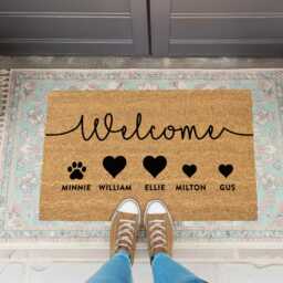 Customize This Family Doormat - Welcome To Our Home Door Mat Custom To You Entryway Or Porch Decor - thumbnail 2