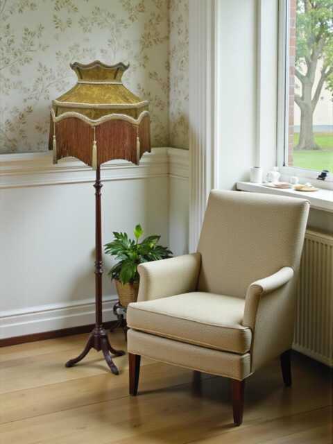 Paisley Print Fabric Lampshade With Fringe - Downton Abbey Style, Handmade For Table & Floor Standard Lamp Shades, Ceiling Lights - image 1